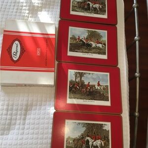 Pimpernel Placemats.  English Fox Hunting. Set of 4.